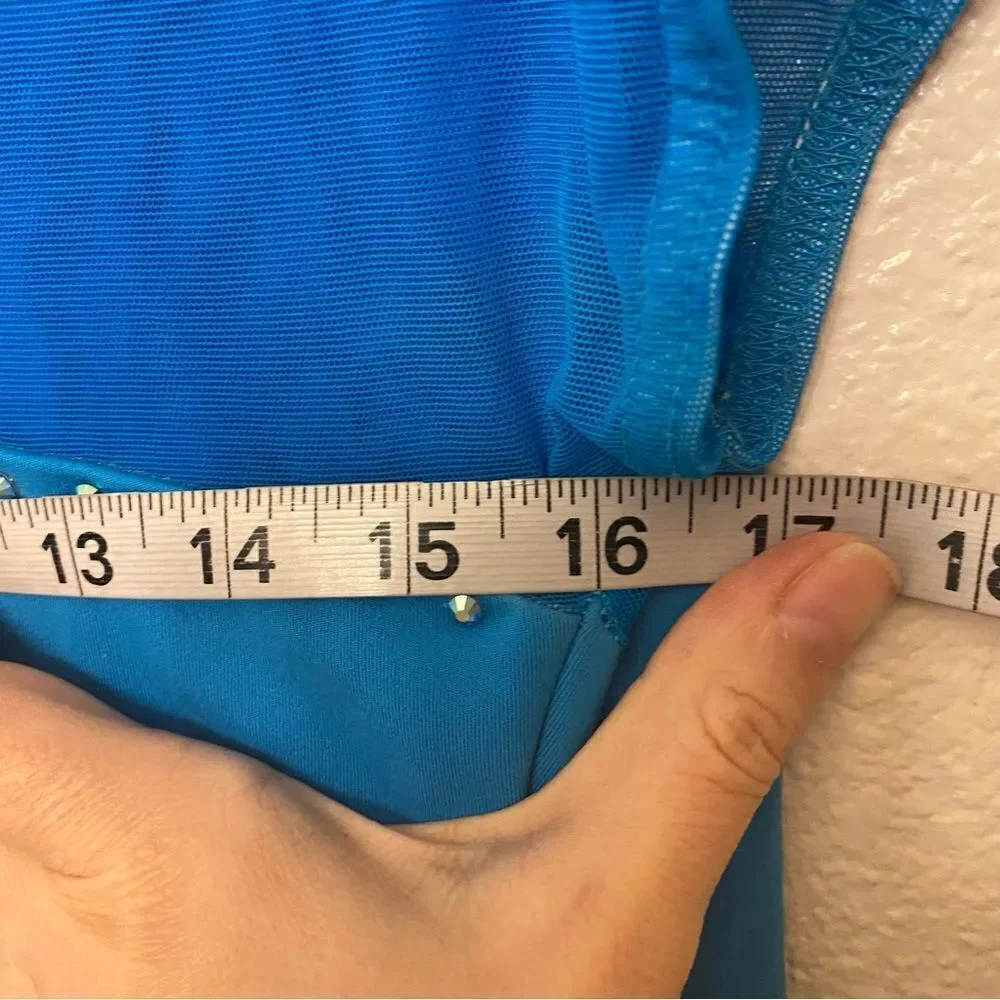 Kelle dance costume aqua blue 2 piece pants NEW SUITS YOU LEOTARD 5349 SA